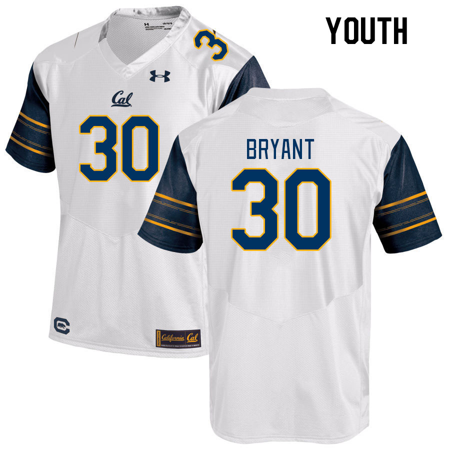 Youth #30 Mayze Bryant California Golden Bears College Football Jerseys Stitched Sale-White